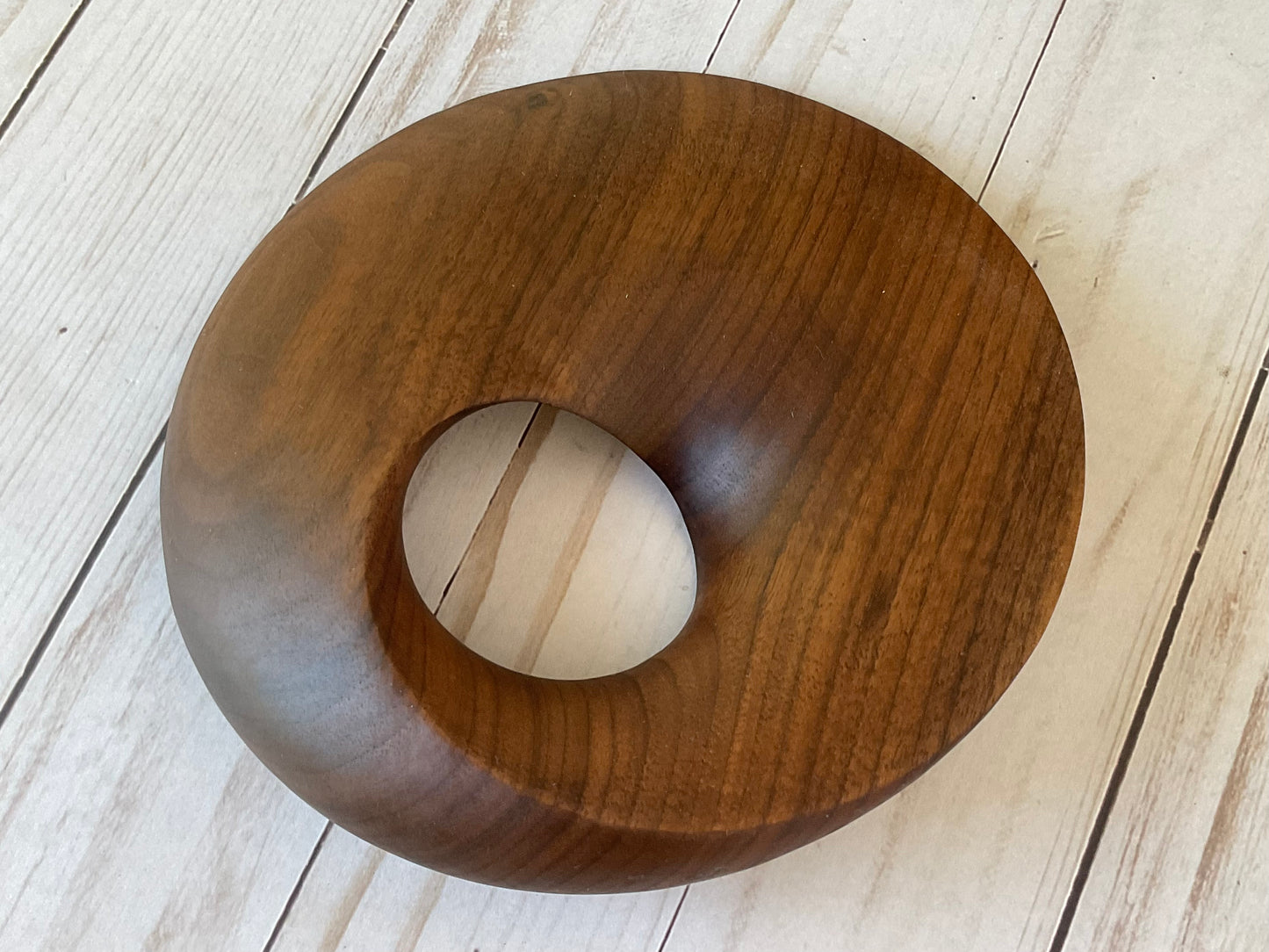 Möbius Strip Wooden Sculpture, Walnut Wood, 7"