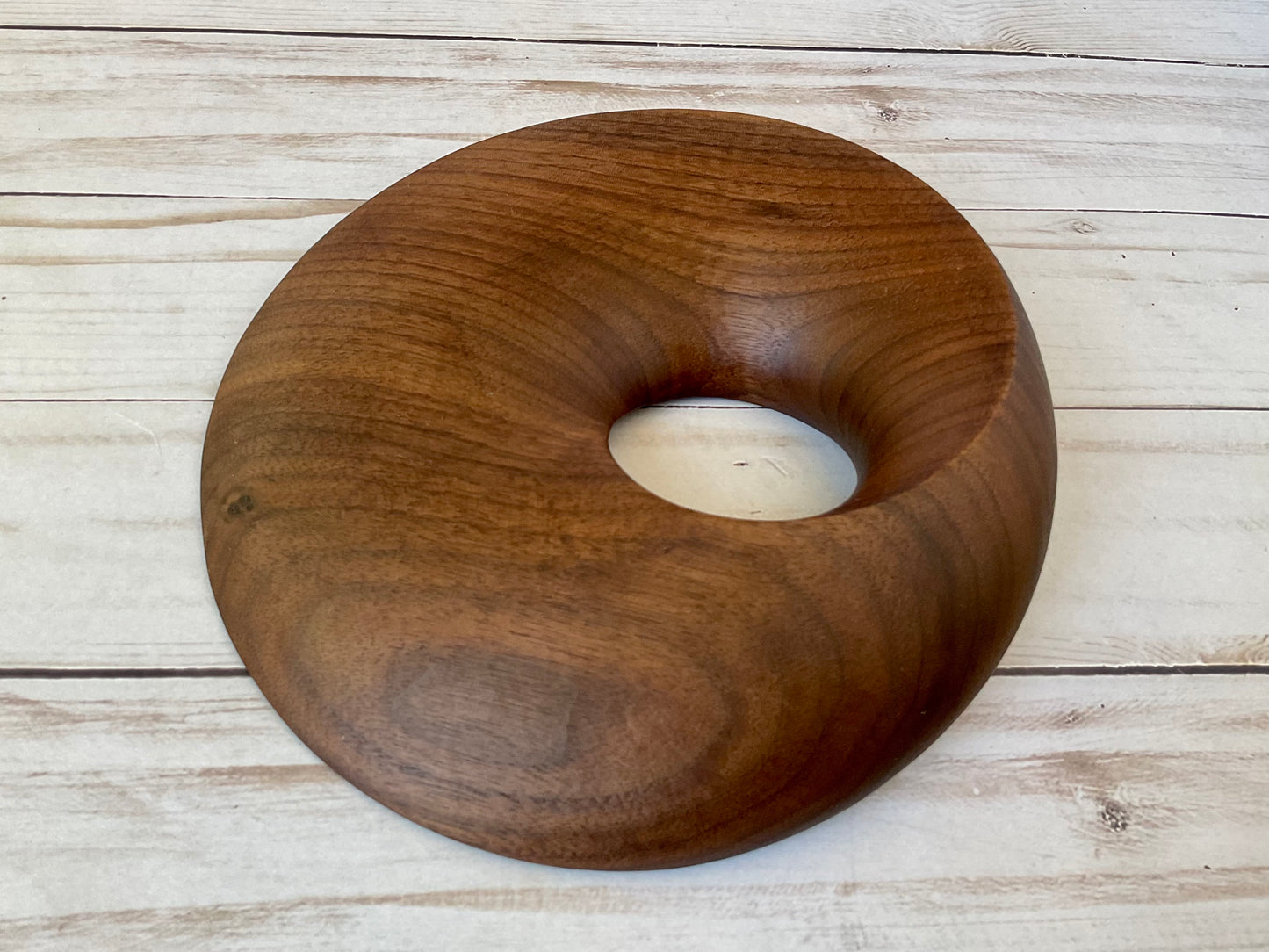 Möbius Strip Wooden Sculpture, Walnut Wood, 7"