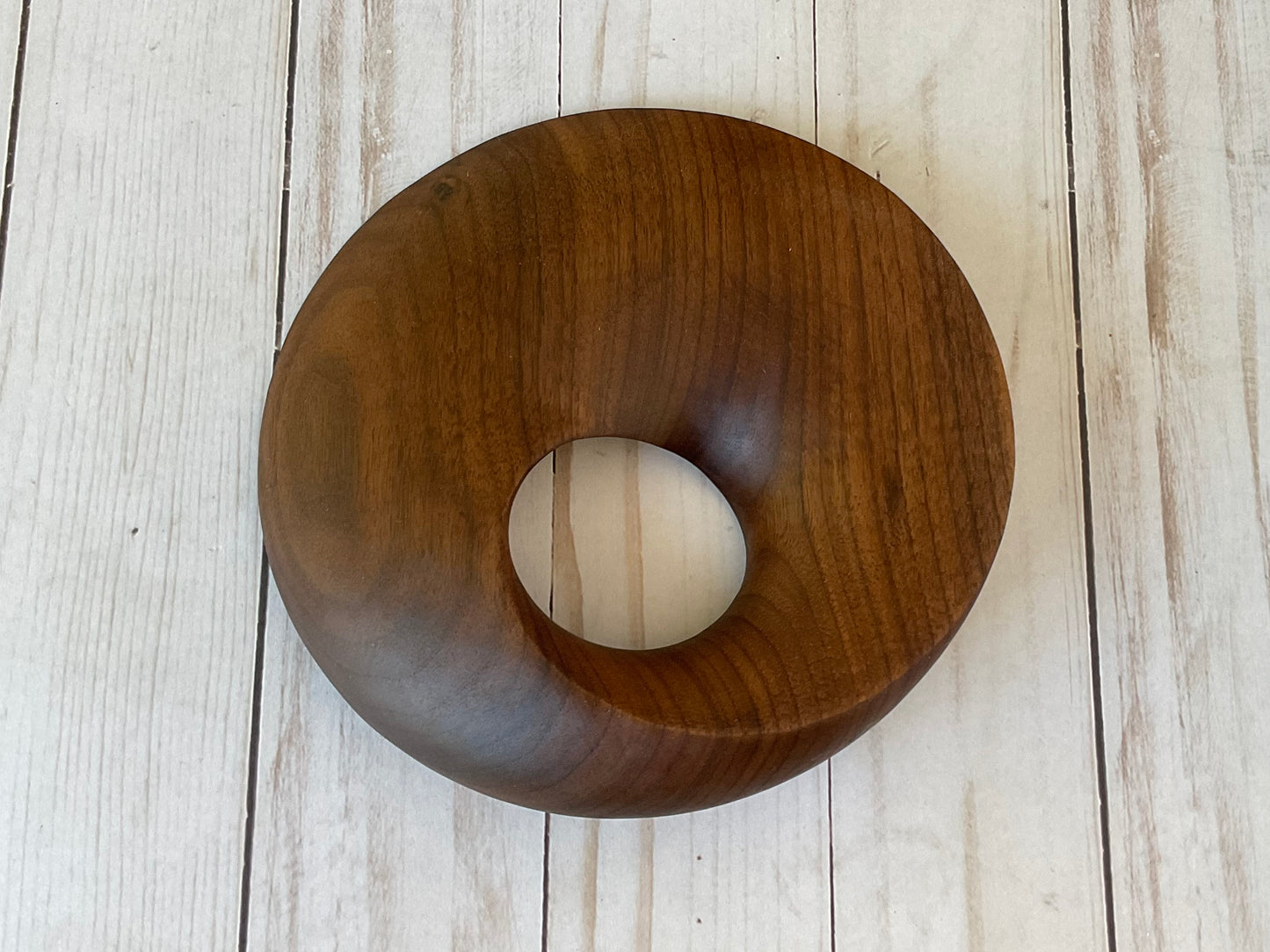 Möbius Strip Wooden Sculpture, Walnut Wood, 7"