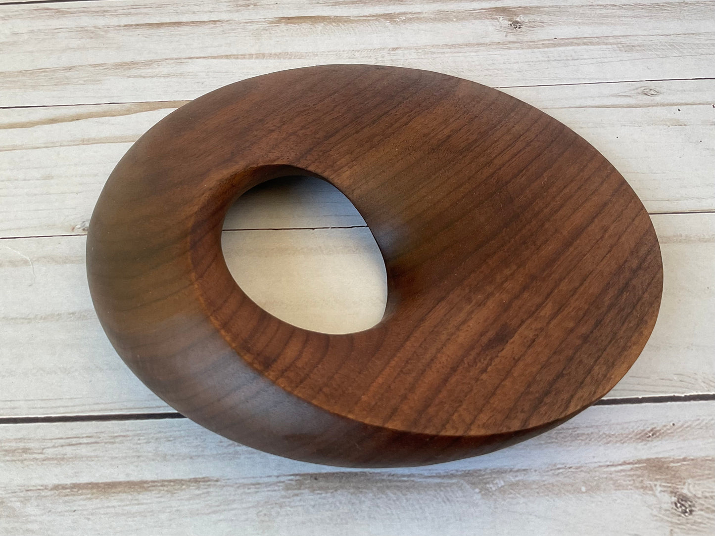 Möbius Strip Wooden Sculpture, Walnut Wood, 7"