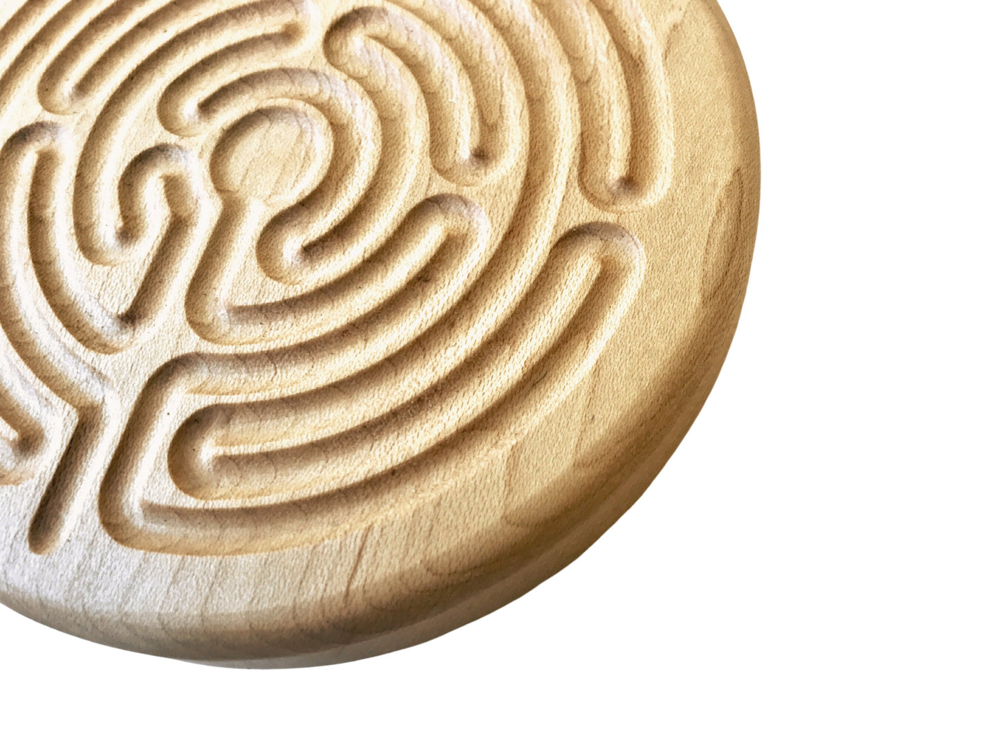 Small Chartres-style Finger Labyrinth, Maple Wood, 4.75" diameter